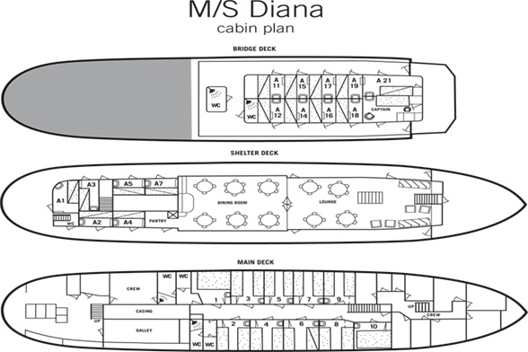 Kabinenplan MS Diana Göta Kanal - Großansicht