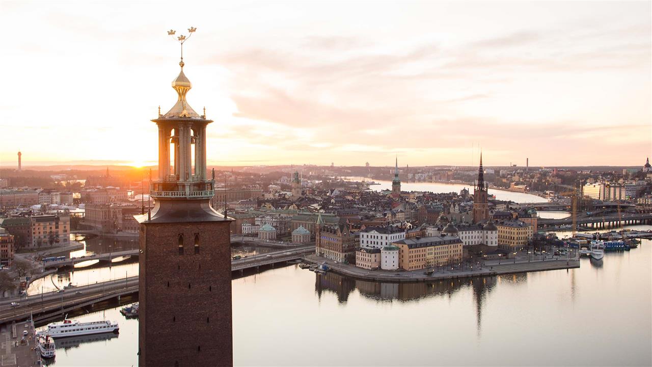 Blick über Riddarholmen in Stockholm