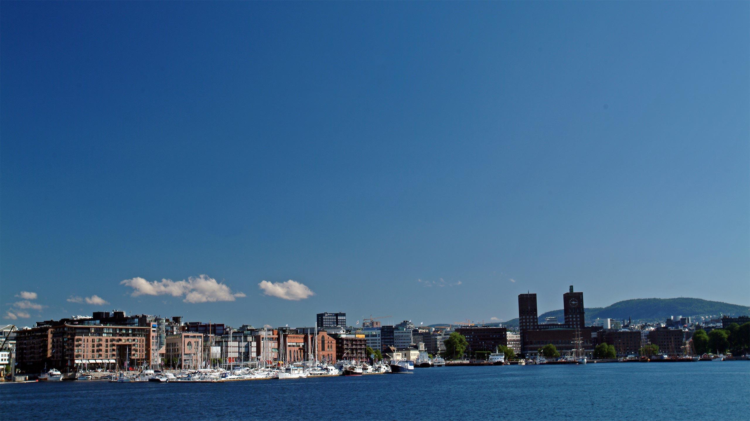 Blick auf Oslo vom Oslofjord