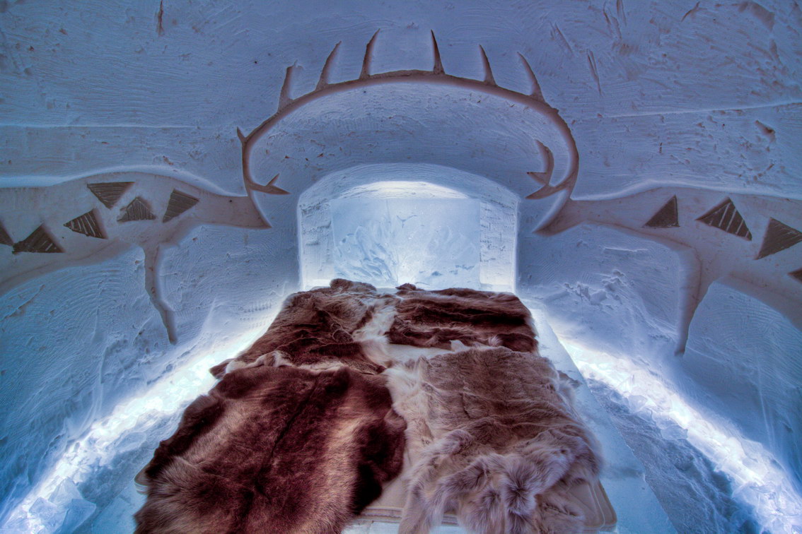 Das Rentier Zimmer im Arctic Snow Hotel