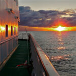 Mitternachtssonne an Bord der Richard With © Maggi Strut, Hurtigruten