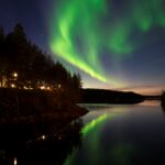 Nordlichter über dem Fluss Ume bei Granö Beckasin © Granö Beckasin