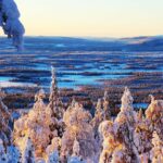 Aussicht auf Winterlanschaft in Schwedisch Lappland © Wildact