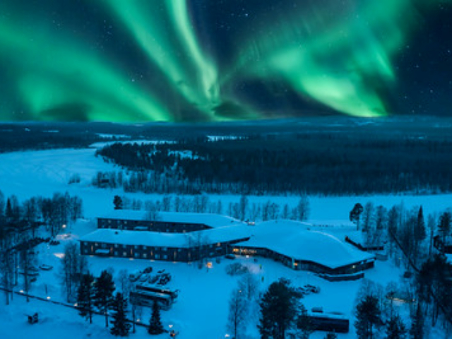 Nordlichter über dem Hotel Ivalo © Hotelli Ivalo
