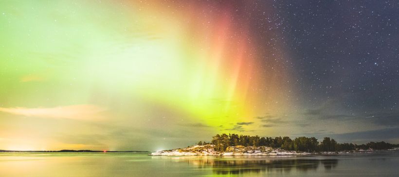 Nordlichter über Sundsvall© David Schreiner/Folio/imagebank.sweden.se